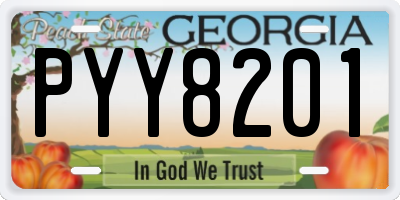 GA license plate PYY8201
