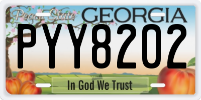 GA license plate PYY8202
