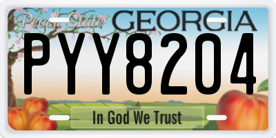 GA license plate PYY8204