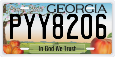 GA license plate PYY8206