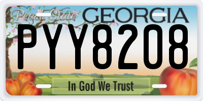 GA license plate PYY8208