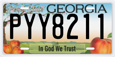 GA license plate PYY8211