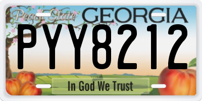 GA license plate PYY8212