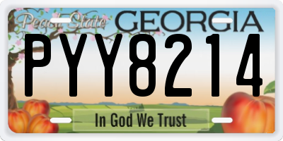 GA license plate PYY8214