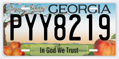 GA license plate PYY8219