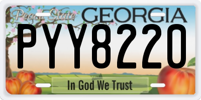 GA license plate PYY8220