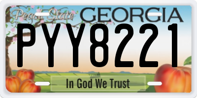 GA license plate PYY8221