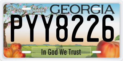 GA license plate PYY8226