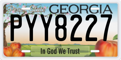 GA license plate PYY8227