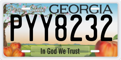 GA license plate PYY8232