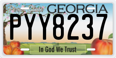 GA license plate PYY8237