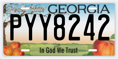 GA license plate PYY8242