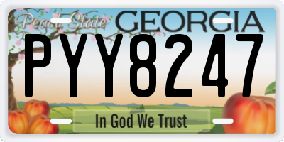 GA license plate PYY8247