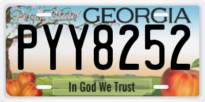 GA license plate PYY8252