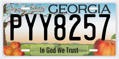 GA license plate PYY8257