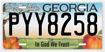 GA license plate PYY8258