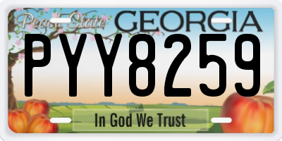 GA license plate PYY8259