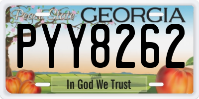 GA license plate PYY8262