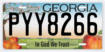 GA license plate PYY8266