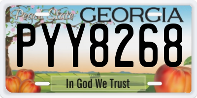 GA license plate PYY8268