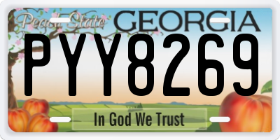 GA license plate PYY8269