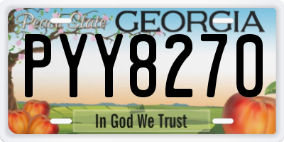 GA license plate PYY8270