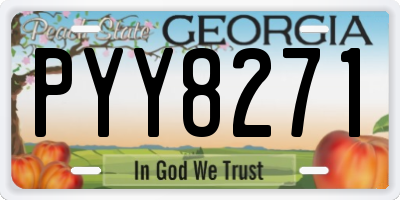 GA license plate PYY8271