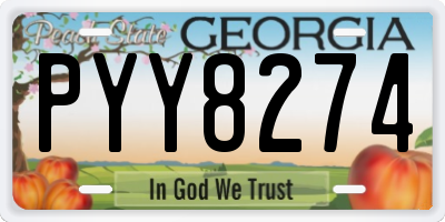 GA license plate PYY8274