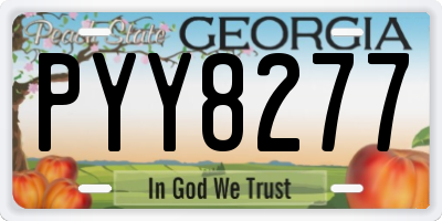 GA license plate PYY8277