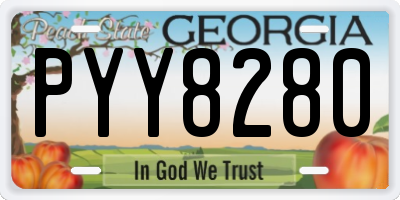 GA license plate PYY8280