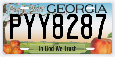 GA license plate PYY8287
