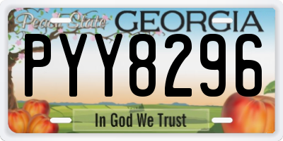 GA license plate PYY8296