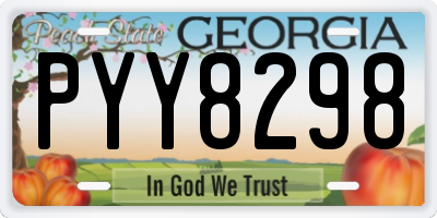 GA license plate PYY8298