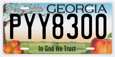 GA license plate PYY8300