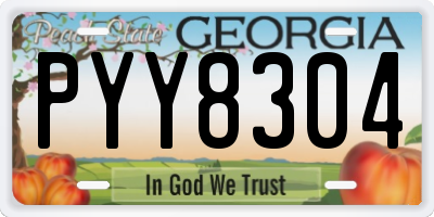 GA license plate PYY8304