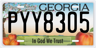 GA license plate PYY8305