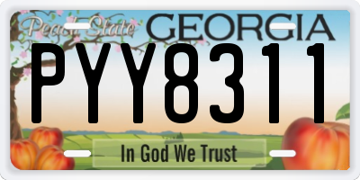 GA license plate PYY8311