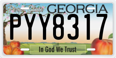 GA license plate PYY8317