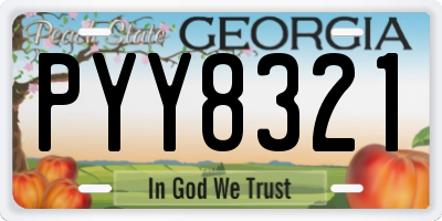 GA license plate PYY8321