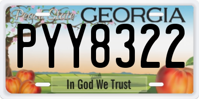GA license plate PYY8322