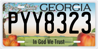 GA license plate PYY8323