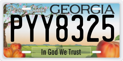 GA license plate PYY8325