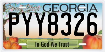 GA license plate PYY8326