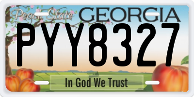 GA license plate PYY8327