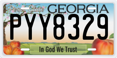 GA license plate PYY8329