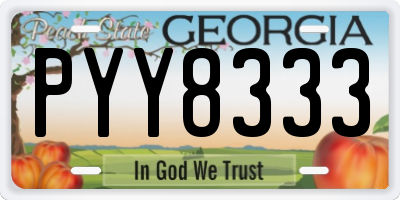GA license plate PYY8333