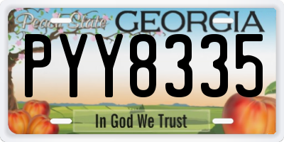 GA license plate PYY8335