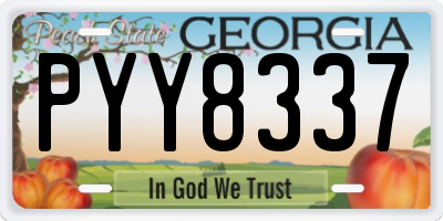 GA license plate PYY8337
