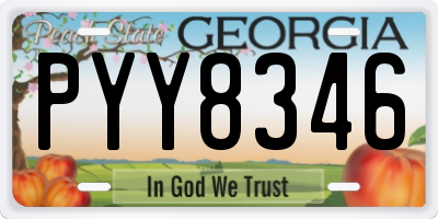 GA license plate PYY8346