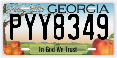 GA license plate PYY8349
